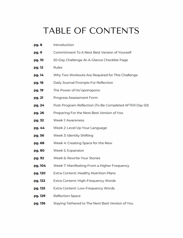 Elevate: 50 Days to Transformation Workbook + Journal